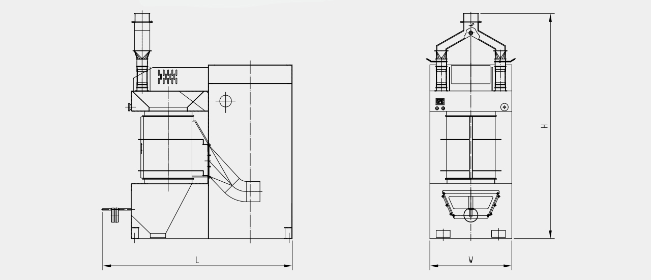 B type vertical emery roll rice whitener drawing